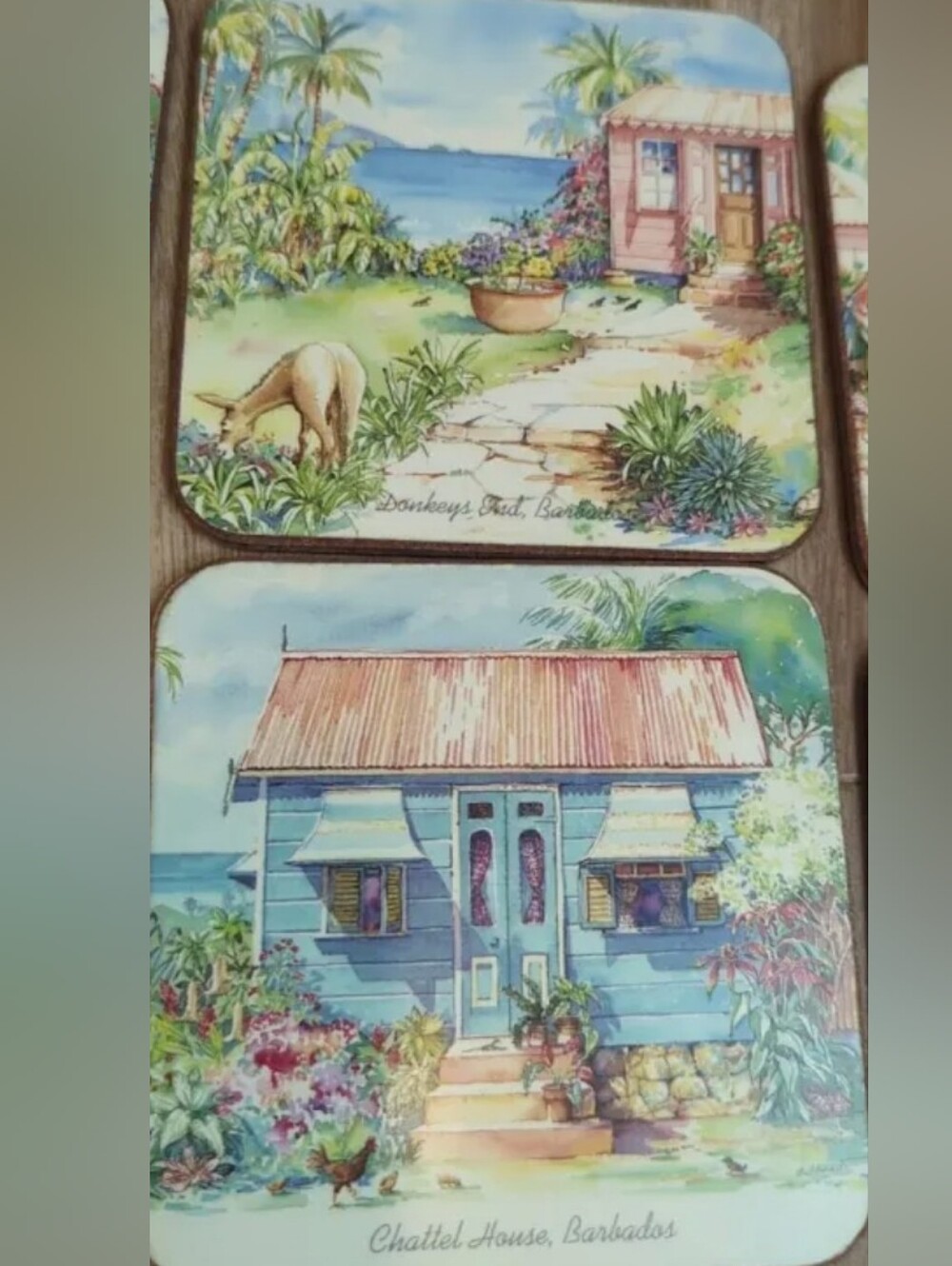 NEW Pimpernell Caribbean collection Barbados Drink Coasters  Set of 6 SEALED Box - Picture 5 of 12
